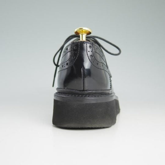 極美品★(英)グレンソン(レディース) SIZE 4.5【★フルブローグ/EMILY/4016-11VB】黒/ウイングチップ/ポリッシュレザー/GRENSON★d394