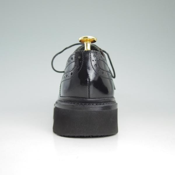 極美品★(英)グレンソン(レディース) SIZE 4.5【★フルブローグ/EMILY/4016-11VB】黒/ウイングチップ/ポリッシュレザー/GRENSON★d394