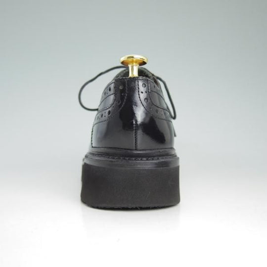 極美品★(英)グレンソン(レディース) SIZE 4.5【★フルブローグ/EMILY/4016-11VB】黒/ウイングチップ/ポリッシュレザー/GRENSON★d394