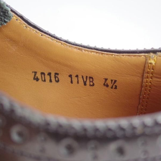 極美品★(英)グレンソン(レディース) SIZE 4.5【★フルブローグ/EMILY/4016-11VB】黒/ウイングチップ/ポリッシュレザー/GRENSON★d394