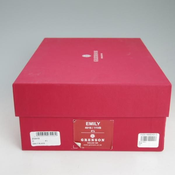 極美品★(英)グレンソン(レディース) SIZE 4.5【★フルブローグ/EMILY/4016-11VB】黒/ウイングチップ/ポリッシュレザー/GRENSON★d394