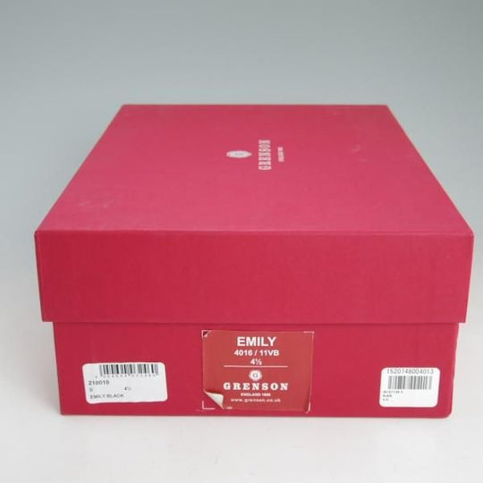 極美品★(英)グレンソン(レディース) SIZE 4.5【★フルブローグ/EMILY/4016-11VB】黒/ウイングチップ/ポリッシュレザー/GRENSON★d394