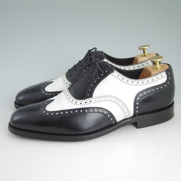 ★(英)Loake製/ローク 7.5F【英国製★BARNEYS NEWYORK別注】コンビ白×黒/バーニーズ ニューヨーク/フルブローグ/シューズ/靴/メンズ★d395