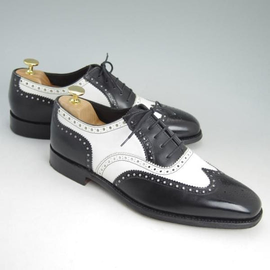 ★(英)Loake製/ローク 7.5F【英国製★BARNEYS NEWYORK別注】コンビ白×黒/バーニーズ ニューヨーク/フルブローグ/シューズ/靴/メンズ★d395