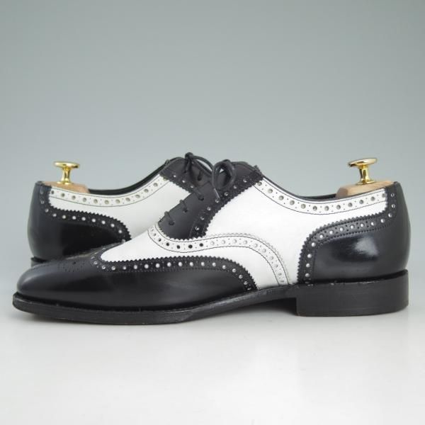 ★(英)Loake製/ローク 7.5F【英国製★BARNEYS NEWYORK別注】コンビ白×黒/バーニーズ ニューヨーク/フルブローグ/シューズ/靴/メンズ★d395