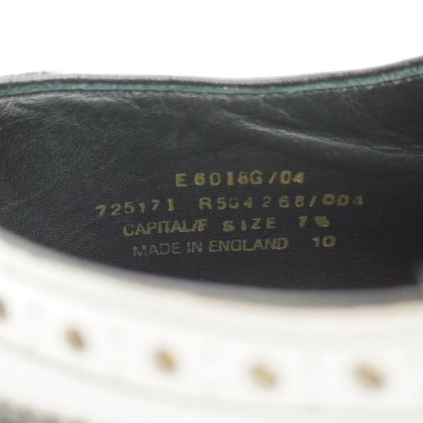 ★(英)Loake製/ローク 7.5F【英国製★BARNEYS NEWYORK別注】コンビ白×黒/バーニーズ ニューヨーク/フルブローグ/シューズ/靴/メンズ★d395