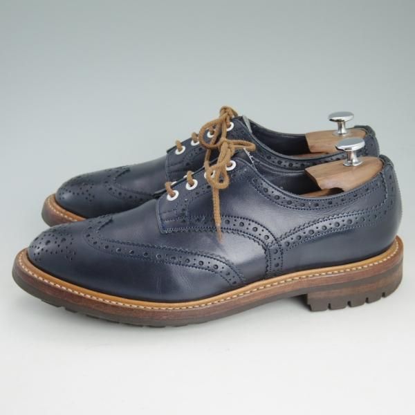 極上★トリッカーズ SIZE 9【★(代々木上原)ELNEST別注/コマンドソール】カントリー短靴/フルブローグ/紺/カーフ/メンズ/Tricker's★d397