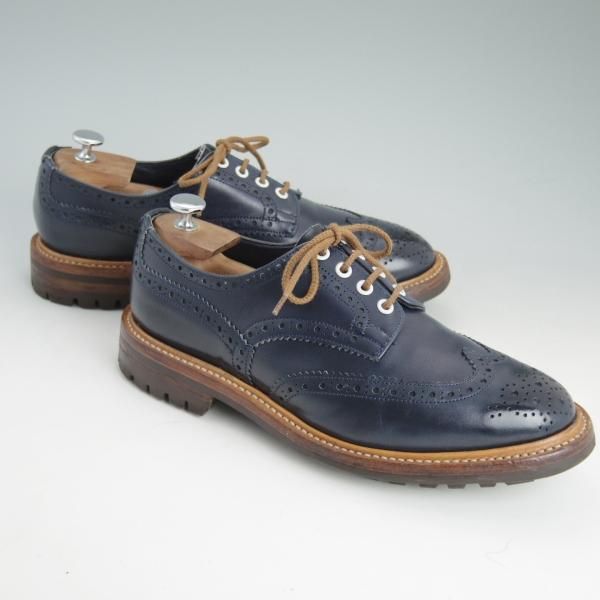 極上★トリッカーズ SIZE 9【★(代々木上原)ELNEST別注/コマンドソール】カントリー短靴/フルブローグ/紺/カーフ/メンズ/Tricker's★d397