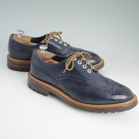 極上★トリッカーズ SIZE 9【★(代々木上原)ELNEST別注/コマンドソール】カントリー短靴/フルブローグ/紺/カーフ/メンズ/Tricker's★d397