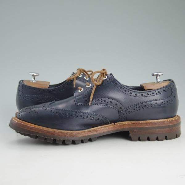 極上★トリッカーズ SIZE 9【★(代々木上原)ELNEST別注/コマンドソール】カントリー短靴/フルブローグ/紺/カーフ/メンズ/Tricker's★d397