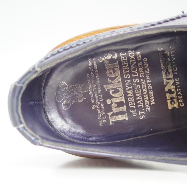 極上★トリッカーズ SIZE 9【★(代々木上原)ELNEST別注/コマンドソール】カントリー短靴/フルブローグ/紺/カーフ/メンズ/Tricker's★d397