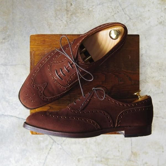 極上★チャーチ 90F/UK9【貴重★2都市ロゴ/アンテロープ革/REAL CAPE BUCK】Buck/旧チャーチ/73ラスト/濃茶/スエード/Church's★d398