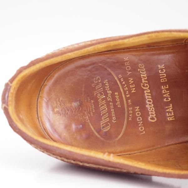 極上★チャーチ 90F/UK9【貴重★2都市ロゴ/アンテロープ革/REAL CAPE BUCK】Buck/旧チャーチ/73ラスト/濃茶/スエード/Church's★d398
