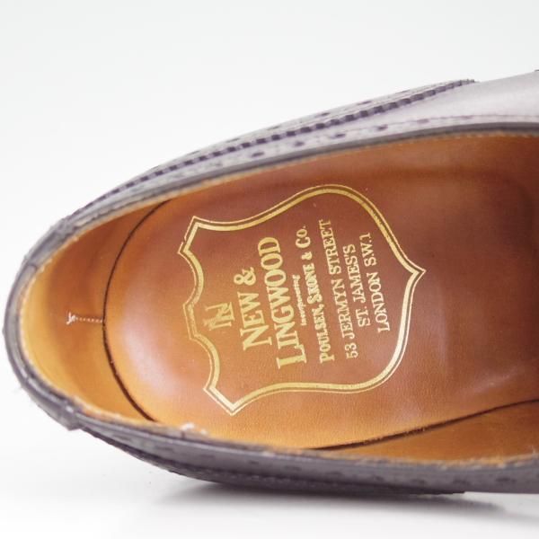 美品★クロケット&ジョーンズ 6.5F【★(英)ニュー&リングウッド別注/New&Lingwood】160ラスト/セミブローグ/カーフ/Crockett&Jones★d399