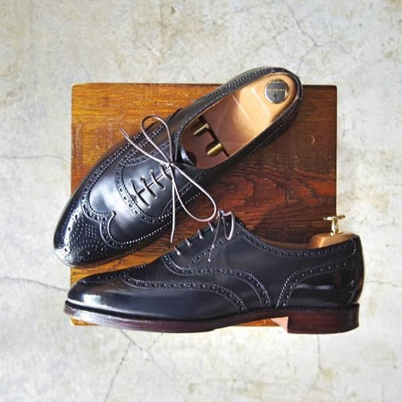 極上★クロケット&ジョーンズ UK7.5【★トゥモローランド別注/CANTERBURY】317ラスト/フルブローグ/黒/TOMORROWLAND/Crockett&Jones★d401