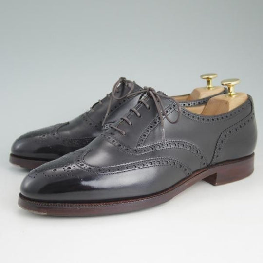 極上★クロケット&ジョーンズ UK7.5【★トゥモローランド別注/CANTERBURY】317ラスト/フルブローグ/黒/TOMORROWLAND/Crockett&Jones★d401