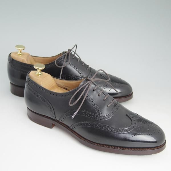 極上★クロケット&ジョーンズ UK7.5【★トゥモローランド別注/CANTERBURY】317ラスト/フルブローグ/黒/TOMORROWLAND/Crockett&Jones★d401