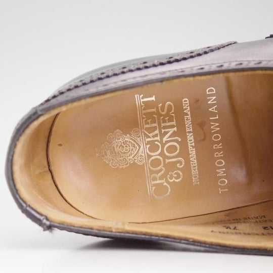 極上★クロケット&ジョーンズ UK7.5【★トゥモローランド別注/CANTERBURY】317ラスト/フルブローグ/黒/TOMORROWLAND/Crockett&Jones★d401
