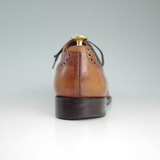 極上★ユニオンロイヤル SIZE 7【上級★ハンドソーンウェルテッド製法/九分仕立て】セミブローグ/茶/カーフ/UNION ROYAL★d406