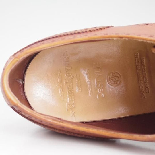 極上★ユニオンロイヤル SIZE 7【上級★ハンドソーンウェルテッド製法/九分仕立て】セミブローグ/茶/カーフ/UNION ROYAL★d406