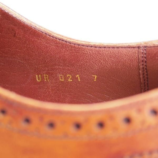 極上★ユニオンロイヤル SIZE 7【上級★ハンドソーンウェルテッド製法/九分仕立て】セミブローグ/茶/カーフ/UNION ROYAL★d406