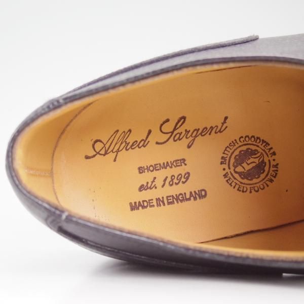 ほぼ未使用★(英)アルフレッドサージェント UK6.5【★C&Jモールトン似寄モデル】Uチップ/黒/グレインレザー/メンズ/Alfred Sargent★d410
