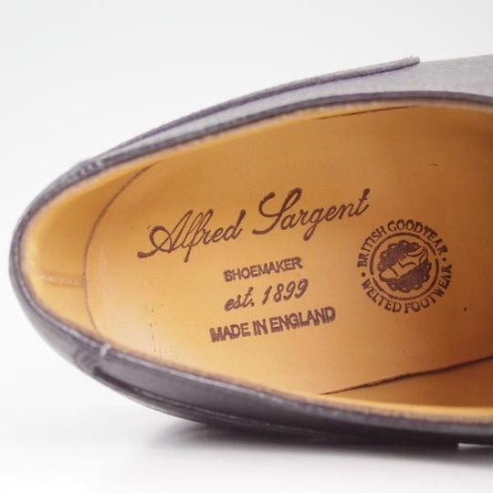 ほぼ未使用★(英)アルフレッドサージェント UK6.5【★C&Jモールトン似寄モデル】Uチップ/黒/グレインレザー/メンズ/Alfred Sargent★d410