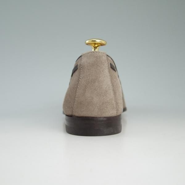 新品★(伊)サントーニ SIZE 5【★タッセルローファー/薄茶】スエード/13904/スリッポン/メンズ/SANTONI★d411