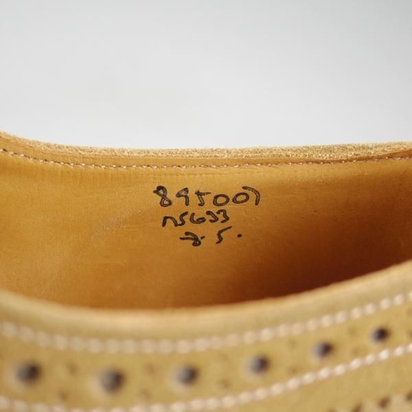 美品★トリッカーズ SIZE 8【★BOURTON/バートン/M5633】スエード/フルブローグ/カントリーシューズ/短靴/薄茶/メンズ/Tricker's★d415