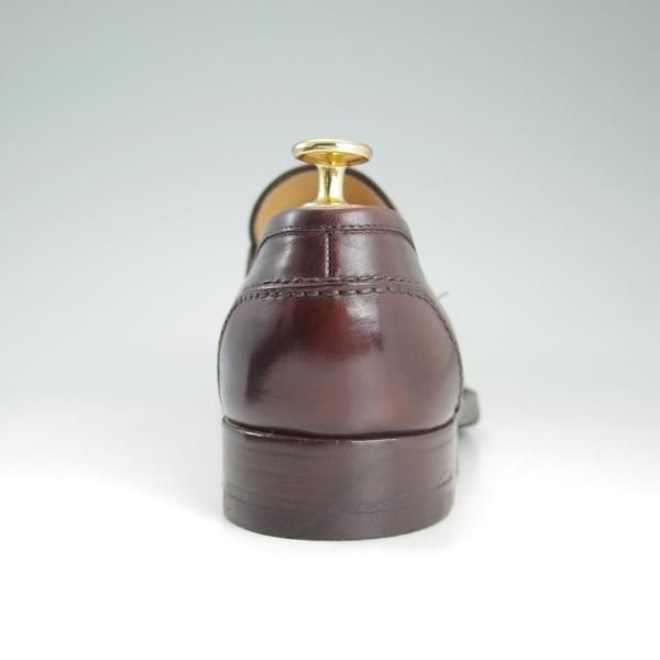極上★(伊)タニノクリスチー SIZE 5.5【定価10万円以上★コインローファー】130543/スリッポン/赤茶/カーフ/メンズ/TANINO CRISCI★d416
