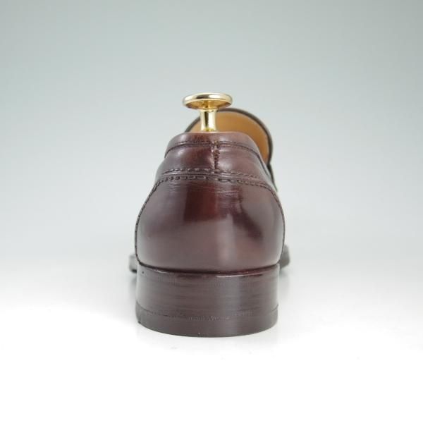 極上★(伊)タニノクリスチー SIZE 5.5【定価10万円以上★コインローファー】130543/スリッポン/赤茶/カーフ/メンズ/TANINO CRISCI★d416