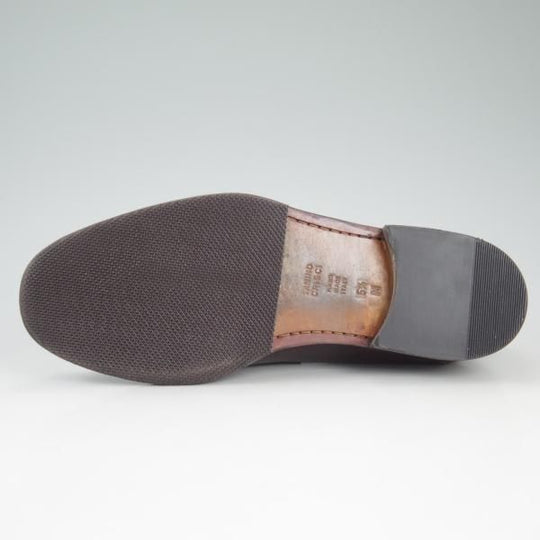 極上★(伊)タニノクリスチー SIZE 5.5【定価10万円以上★コインローファー】130543/スリッポン/赤茶/カーフ/メンズ/TANINO CRISCI★d416