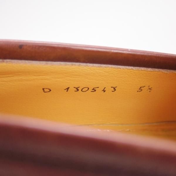 極上★(伊)タニノクリスチー SIZE 5.5【定価10万円以上★コインローファー】130543/スリッポン/赤茶/カーフ/メンズ/TANINO CRISCI★d416