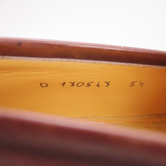 極上★(伊)タニノクリスチー SIZE 5.5【定価10万円以上★コインローファー】130543/スリッポン/赤茶/カーフ/メンズ/TANINO CRISCI★d416
