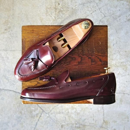 極上★(英)グレンソン 9D【★タッセルローファー】カーフ/赤茶/メンズ/GRENSON★d417