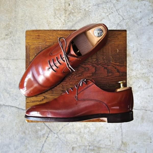 極上★(英)グレンソン 6F【最上級★マスターピース】プレーントゥ/6472-17/カーフ/茶/メンズ/GRENSON★d418