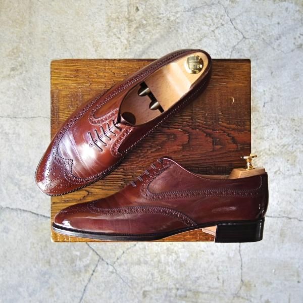 ★(伊)アルティオリ SIZE 6.5【定価15万円以上★フルブローグ】ウイングチップ/赤茶/カーフ/スターアルティオリ/Star ARTIOLI★d419