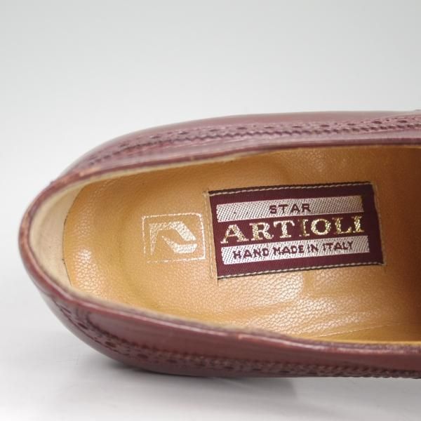 ★(伊)アルティオリ SIZE 6.5【定価15万円以上★フルブローグ】ウイングチップ/赤茶/カーフ/スターアルティオリ/Star ARTIOLI★d419