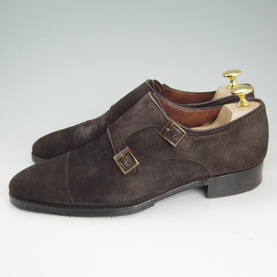 極上★(英)チーニー 6F【定価￥106,920-★インペリアルコレクション/HOLYROOD】208ラスト/ダブルモンク/スエード/茶/メンズ/CHEANEY★d420