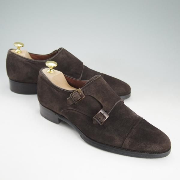 極上★(英)チーニー 6F【定価￥106,920-★インペリアルコレクション/HOLYROOD】208ラスト/ダブルモンク/スエード/茶/メンズ/CHEANEY★d420