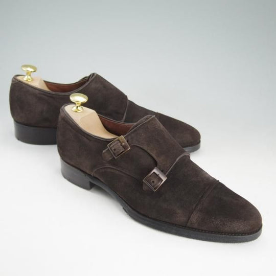 極上★(英)チーニー 6F【定価￥106,920-★インペリアルコレクション/HOLYROOD】208ラスト/ダブルモンク/スエード/茶/メンズ/CHEANEY★d420