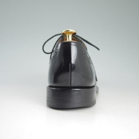 美品★(英)Loake/ローク 6F【★セミブローグ/201B】ポリッシュレザー/黒/メンズ★d421