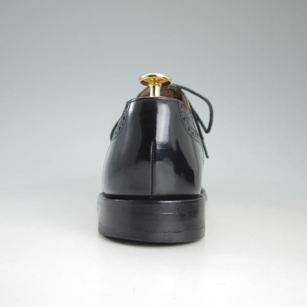 美品★(英)Loake/ローク 6F【★セミブローグ/201B】ポリッシュレザー/黒/メンズ★d421