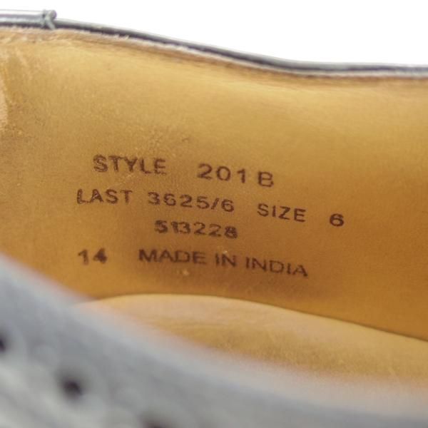 美品★(英)Loake/ローク 6F【★セミブローグ/201B】ポリッシュレザー/黒/メンズ★d421