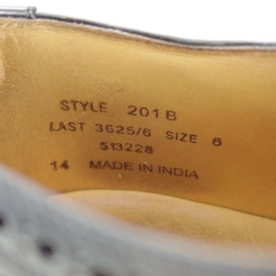 美品★(英)Loake/ローク 6F【★セミブローグ/201B】ポリッシュレザー/黒/メンズ★d421