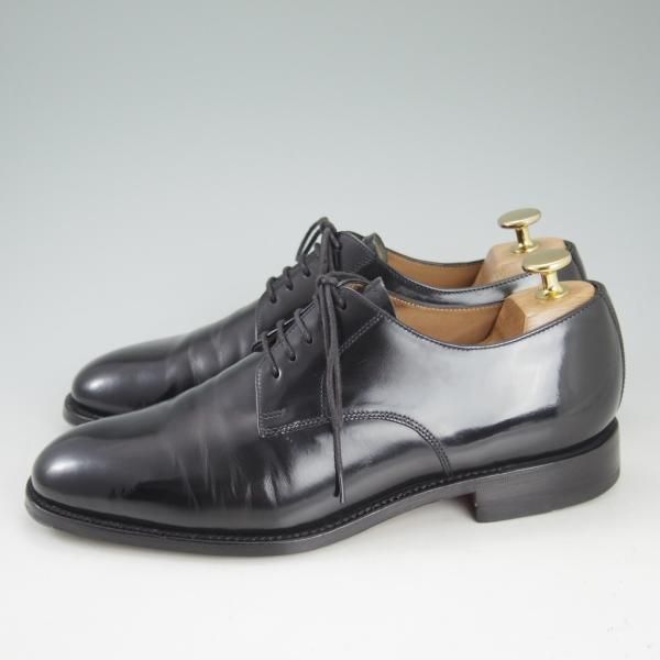 美品★(英)Loake/ローク 6F【★プレーントゥ/205B】ポリッシュレザー/黒/メンズ★d422