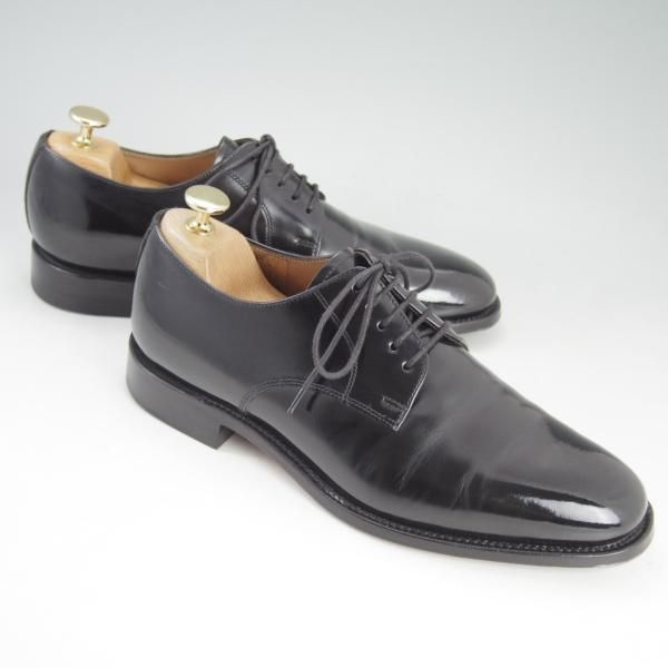 美品★(英)Loake/ローク 6F【★プレーントゥ/205B】ポリッシュレザー/黒/メンズ★d422