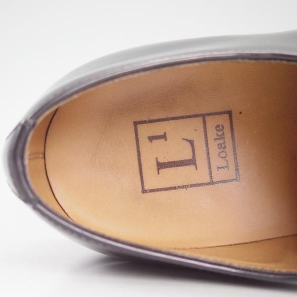 美品★(英)Loake/ローク 6F【★プレーントゥ/205B】ポリッシュレザー/黒/メンズ★d422