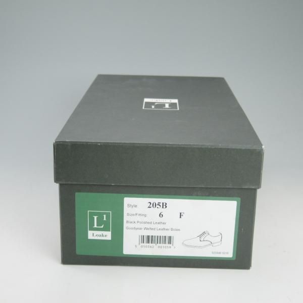 美品★(英)Loake/ローク 6F【★プレーントゥ/205B】ポリッシュレザー/黒/メンズ★d422