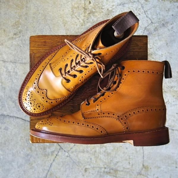 美品★トリッカーズ SIZE 8【★エイコンアンティーク/MALTON/モールトン/2508】カントリーブーツ/カーフ/メンズ/茶/Tricker's★d428
